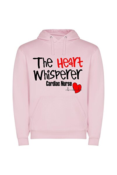 iLovePrints Whispering Heart Logo Inspired Φούτερ με κουκούλα σε χρώμα Ροζ