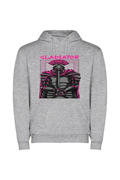 iLovePrints Magical Gothic Warrior Φούτερ με κουκούλα σε χρώμα Γκρι