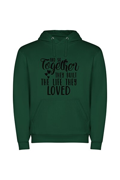 iLovePrints Love's Lifelong Framework Φούτερ με κουκούλα σε χρώμα Πράσινο