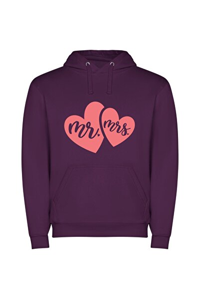 iLovePrints Love's Perfect Union Φούτερ με κουκούλα σε χρώμα Μωβ