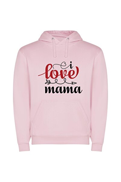 iLovePrints Mama's Inspired Love Arrow Φούτερ με κουκούλα σε χρώμα Ροζ