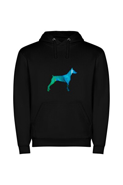 iLovePrints Colorful Canine Creations Φούτερ με κουκούλα σε χρώμα Μαύρο