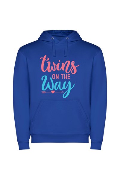 iLovePrints Twinception Φούτερ με κουκούλα σε χρώμα Μπλε
