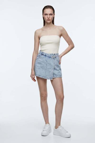 HAKKE FUSTĂ din denim cu croială asimetrică