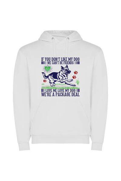 iLovePrints Furry Friendship Insignia Φούτερ με κουκούλα σε χρώμα Λευκό