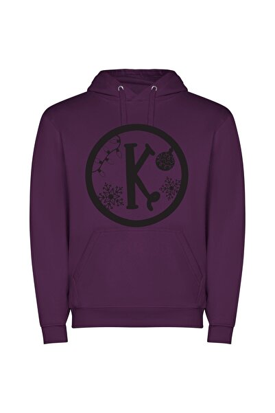 iLovePrints K Snowflake Circus Φούτερ με κουκούλα σε χρώμα Μωβ