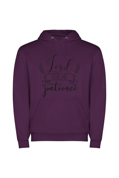 iLovePrints Graceful Patience: HD Illustration Φούτερ με κουκούλα σε χρώμα Μωβ