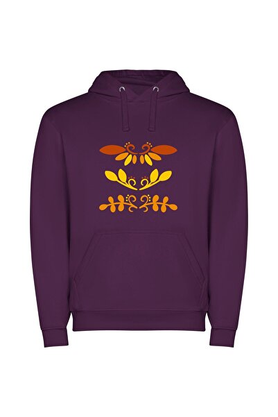 iLovePrints Blooming Symmetry: Floral Illustration Φούτερ με κουκούλα σε χρώμ...