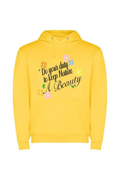 iLovePrints Nature's Elegant Abundance Φούτερ με κουκούλα σε χρώμα Κίτρινο