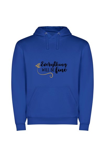 iLovePrints Fine Line: Everything Beautiful Φούτερ με κουκούλα σε χρώμα Μπλε