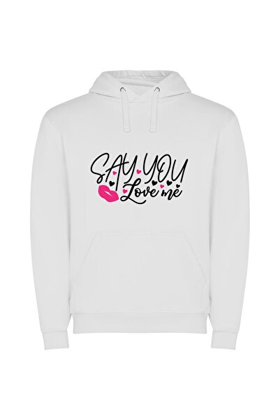 iLovePrints Love Letter Style Slay Φούτερ με κουκούλα σε χρώμα Λευκό