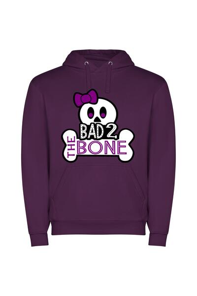 iLovePrints Bad Skull Rock Profile Φούτερ με κουκούλα σε χρώμα Μωβ