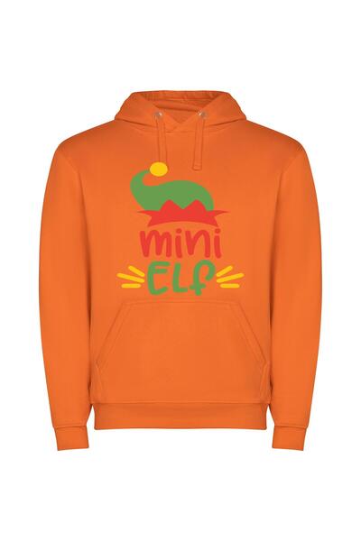 iLovePrints Chibi Elf Hat Delight Φούτερ με κουκούλα σε χρώμα Πορτοκαλί