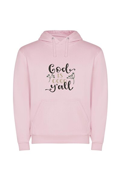 iLovePrints Divinely Good: Godly Style Φούτερ με κουκούλα σε χρώμα Ροζ