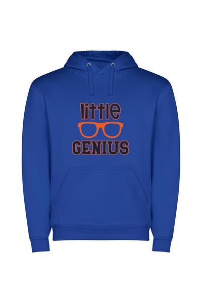 iLovePrints Nerdy Genius Glasses Φούτερ με κουκούλα σε χρώμα Μπλε