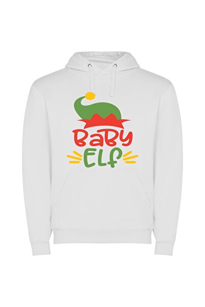 iLovePrints Merry Elf Baby Hat Φούτερ με κουκούλα σε χρώμα Λευκό
