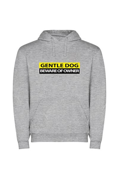 iLovePrints Graceful Dog Alert Φούτερ με κουκούλα σε χρώμα Γκρι