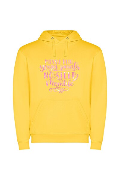iLovePrints Effortless Messy Chic Φούτερ με κουκούλα σε χρώμα Κίτρινο
