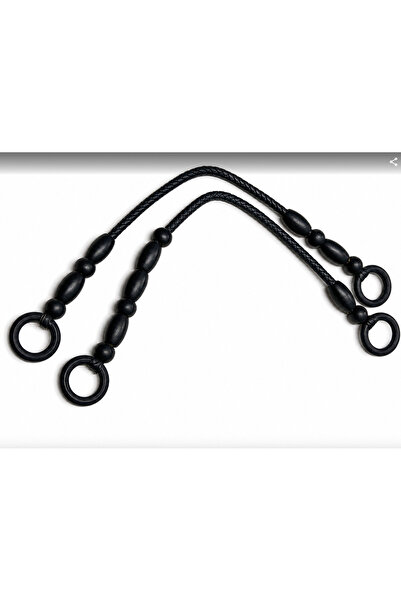 Generic Brand Mâner de geantă cu șnur și mărgele din lemn, 40 cm, accesoriu p...