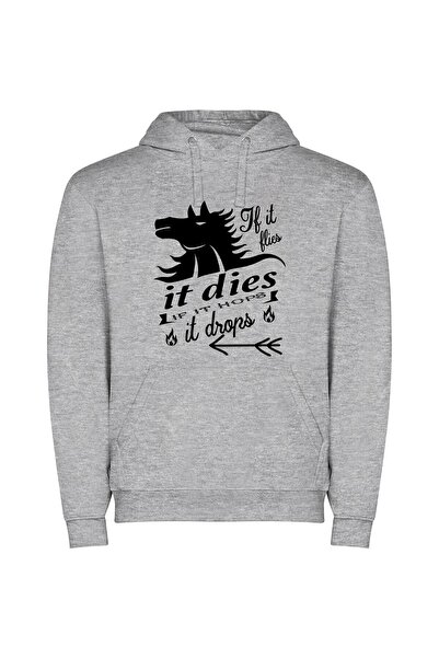 iLovePrints Equestrian Ablaze: Inspired Flames Φούτερ με κουκούλα σε χρώμα Γκρι