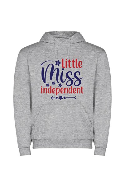 iLovePrints Little Miss Indepence Spark Φούτερ με κουκούλα σε χρώμα Γκρι