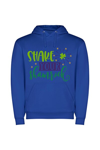 iLovePrints Enigmatic Shamrock Spectacle Φούτερ με κουκούλα σε χρώμα Μπλε