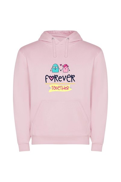 iLovePrints Eternal Cartoon Love Φούτερ με κουκούλα σε χρώμα Ροζ