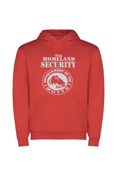 iLovePrints HomeSec K9 Guard Φούτερ με κουκούλα σε χρώμα Κόκκινο