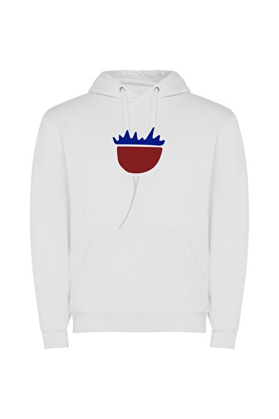 iLovePrints Crowning Blooming Serenity Φούτερ με κουκούλα σε χρώμα Λευκό