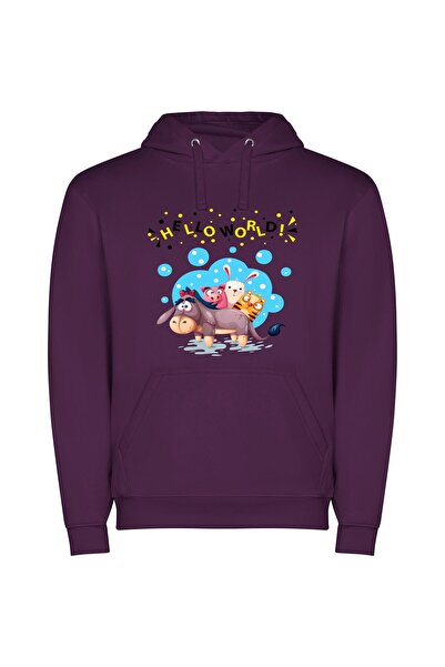 iLovePrints Animal Joyride Φούτερ με κουκούλα σε χρώμα Μωβ