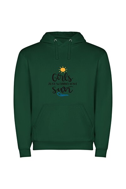 iLovePrints Sunny Chic Girls Club Φούτερ με κουκούλα σε χρώμα Πράσινο