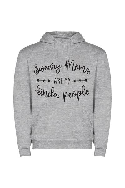 iLovePrints Mood Masters: Apologetic Mothers Φούτερ με κουκούλα σε χρώμα Γκρι
