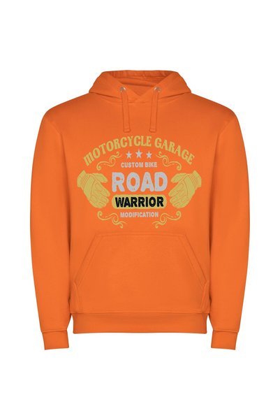 iLovePrints Road Love: Biker Unity Φούτερ με κουκούλα σε χρώμα Πορτοκαλί