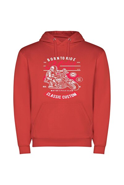 iLovePrints Logo Zoom: Illustrator Motorcycles Φούτερ με κουκούλα σε χρώμα Κό...