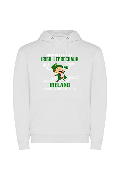 iLovePrints Emerald Isle Extravaganza Φούτερ με κουκούλα σε χρώμα Λευκό