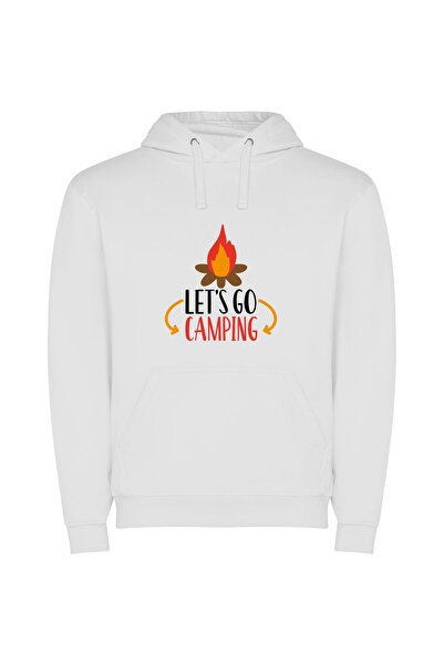 iLovePrints Fireside Camp Escapade Φούτερ με κουκούλα σε χρώμα Λευκό