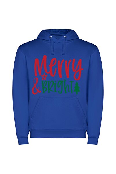 iLovePrints Vibrant Holiday Illumination Φούτερ με κουκούλα σε χρώμα Μπλε