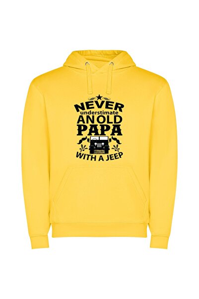 iLovePrints Ageless Patriot Jeep Pride Φούτερ με κουκούλα σε χρώμα Κίτρινο