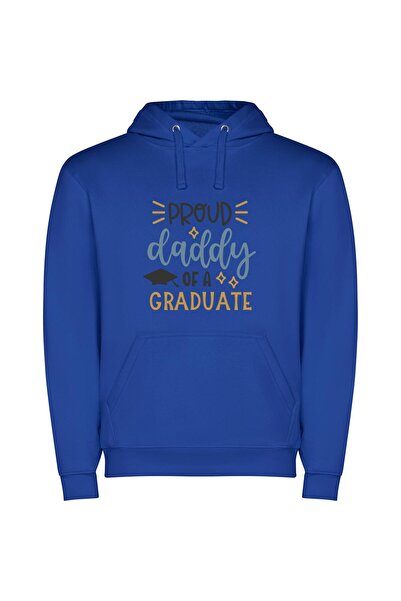 iLovePrints Beaming Graduate Daddy Φούτερ με κουκούλα σε χρώμα Μπλε