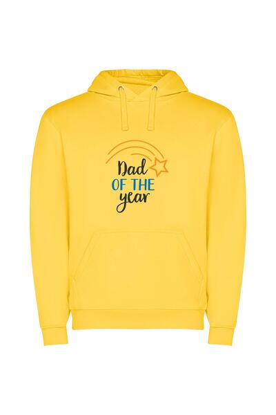 iLovePrints Dad of the Decade Φούτερ με κουκούλα σε χρώμα Κίτρινο