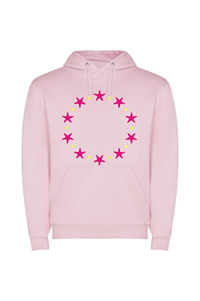 iLovePrints Stellar Union Emblem Φούτερ με κουκούλα σε χρώμα Ροζ