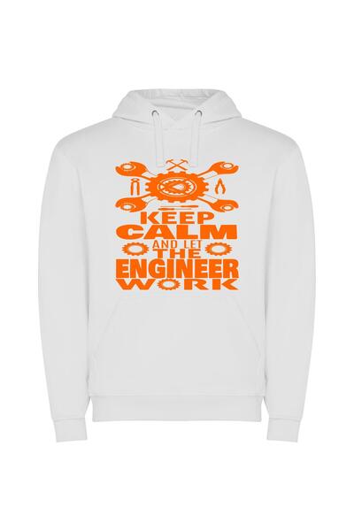 iLovePrints Serenity in Engineering Φούτερ με κουκούλα σε χρώμα Λευκό