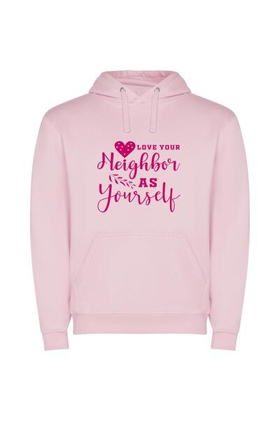 iLovePrints Neighborly Love: A Delightful Affair Φούτερ με κουκούλα σε χρώμα Ροζ