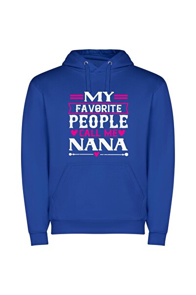 iLovePrints Grandma's Pink Happiness Φούτερ με κουκούλα σε χρώμα Μπλε