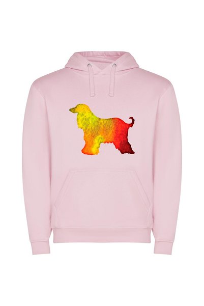 iLovePrints Vibrant Canine Artistry Φούτερ με κουκούλα σε χρώμα Ροζ