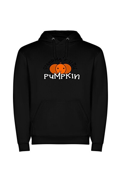 iLovePrints Pumpkin Delightful Halloween Decor Φούτερ με κουκούλα σε χρώμα Μαύρο