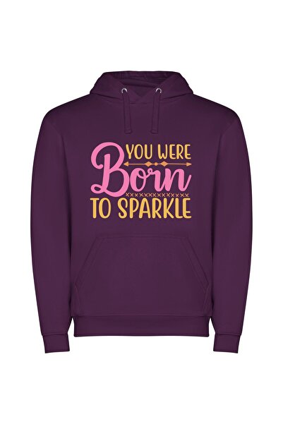 iLovePrints Sparkle Born Star Magic Φούτερ με κουκούλα σε χρώμα Μωβ