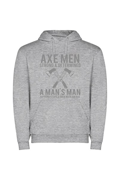 iLovePrints Masculine Strength Unleashed Φούτερ με κουκούλα σε χρώμα Γκρι