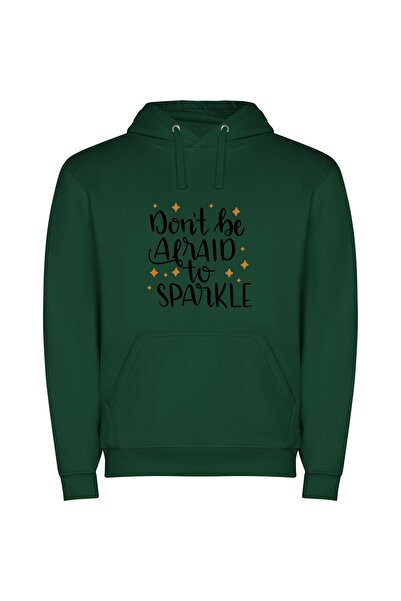 iLovePrints Sparkle, Shine, Embrace It Φούτερ με κουκούλα σε χρώμα Πράσινο