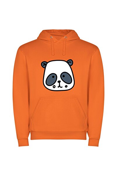 iLovePrints Panda Perfection! Φούτερ με κουκούλα σε χρώμα Πορτοκαλί